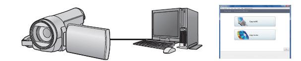 חיבור למחשב PC HD WRITER LE 1.1 היעזרו בתוכנה זו לצורך העתקת תמונות/סרטים. SMART WIZARD מסך בתוכנה יוצג אוטומאטית עם חיבור המצלמה למחשב בו מותקנת תוכנת ה WRITER.