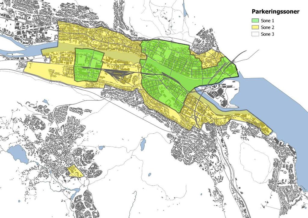 Gulskogen stasjon Nærområdet til Brakerøya stasjon Sone 2: Resten av dagens sone 2 Dagens sone 3