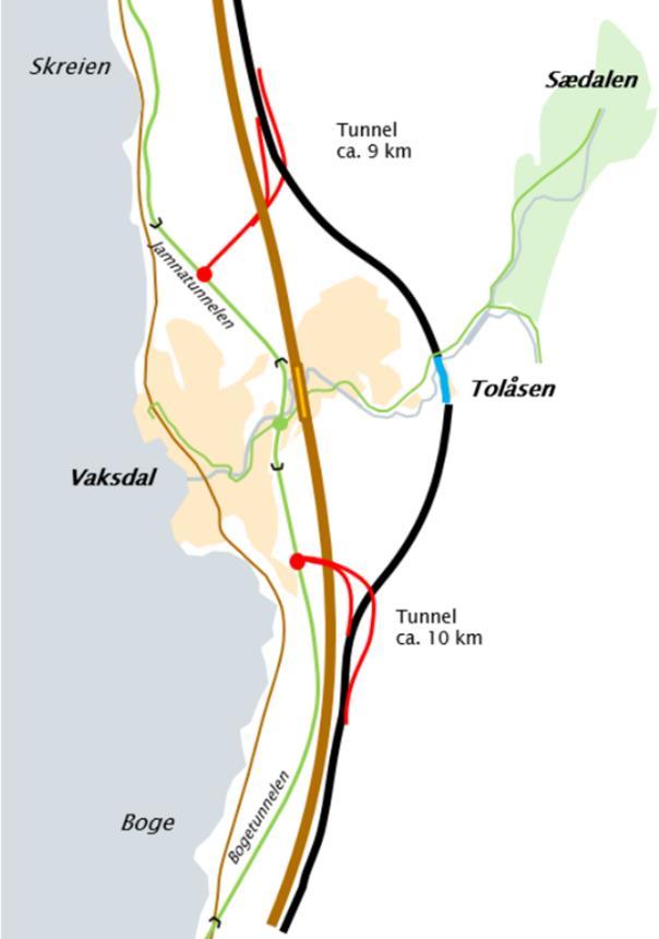 Planomtale -Mot 2030 3.3 Ny E16 og Vossabane Per 01.06.2017 ligg planprogram for statleg reguleringsplan for ny E16 og Vossabanen til offentleg ettersyn.