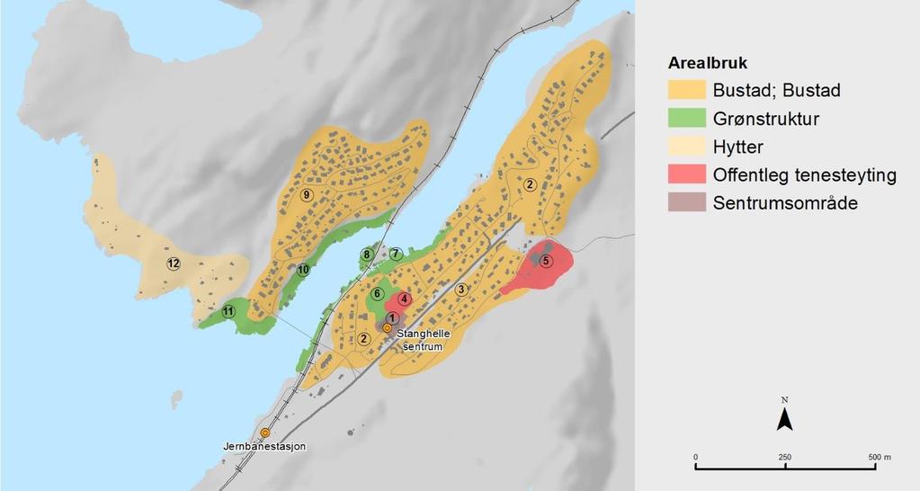 Planomtale -Mot 2030 Skissa i Figur 29 indikerer at det i områdeplanarbeidet må arbeidast med ei løysing som skil ut tungtransport frå fabrikkområdet frå resten av trafikkbilete i Vaksdal sentrum.