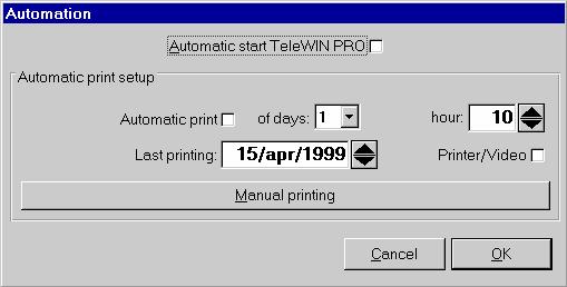 FØRSTEGANGS KONFIGURASJON : Klikk på ikonet: Velg automatic start og TeleWIN starter automatisk å sjekke modulene når programmet