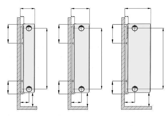 PANEELRADIAATORID PURMO VENTIL COMPACT 17 Paigaldusmõõdud PURMO CV CV 11 CV 21 CV 22 CV 33 91 59 31 25 95 25 127 25 177 H-72 72 105 105 105 C/C C/C