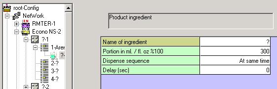 Dispense sequence : (Kun dersom flere ingredienser er definert for denne tasten) - At same time : Produktet blir tappet med det samme man trykker på knappen.