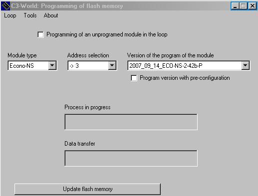 9) Oppdatere software på enheter 4) Velg hvilken modul du vil oppdatere, hvilken adresse den er på