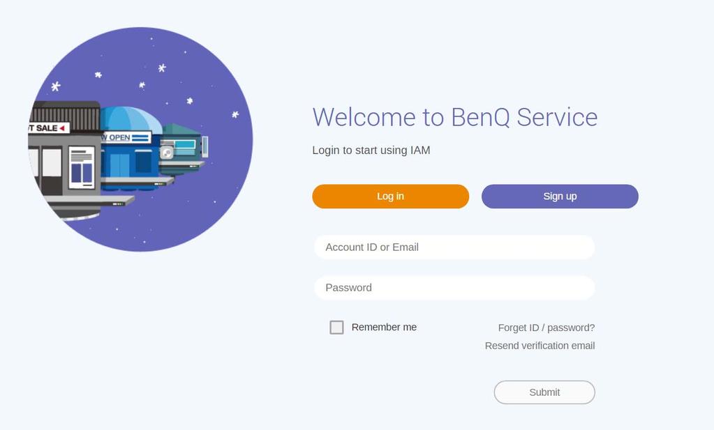AMS-nettadministrasjon Registrere en ny konto Du må ha en gyldig konto for å få tilgang til BenQ AMS. 1. Gå til BenQ tjenestenettsted: https://service-portalstage.benq.
