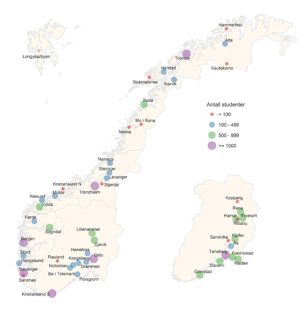 Studentsamskipnaden i Oslo og Akershus (SiO) 29,3 % (n=14,2) Studentsamskipnaden på landet,1 % (n=9,738) Studentsamskipnaden i Trondheim (Sit) 17,3 % (n=8,392) Norges arktiske studentsamskipnad 5,6 %