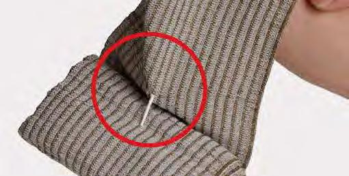 elastisk bandasje med den naturlige bevegelsen av hånden for hver vikling, og dermed forhindrer at den faller ned og/eller flokes.