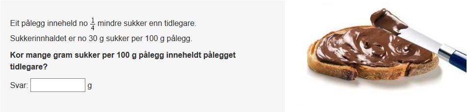 Oppgåva nedanfor, oppgåve 49 i prøven frå 2016, får fram interessant feiltenking knytt til omgrepet brøk. Vi skal sjå eit eksempel på korleis dette kan gjennomførast i klasserommet.