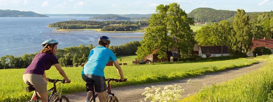 Veglengd frå Moss sentrum (i kilometer) Oppgåve 2 (5 poeng) Mari og David er på sykkelferie. Éin av turane deira går frå Moss sentrum til Nordre Jeløy og tilbake til Moss sentrum.