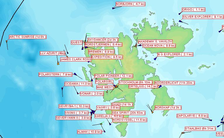 Ny næringsregion Alle piler peker nordover: Mindre isutbredelse større tilgjengelige havområder Rekefiske opp til 83 N Varmere hav