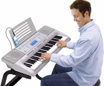 Stereosamplet piano. Kraftfullt 61-tangenters anslagfølsomt keyboard med enestående lydkvalitet.