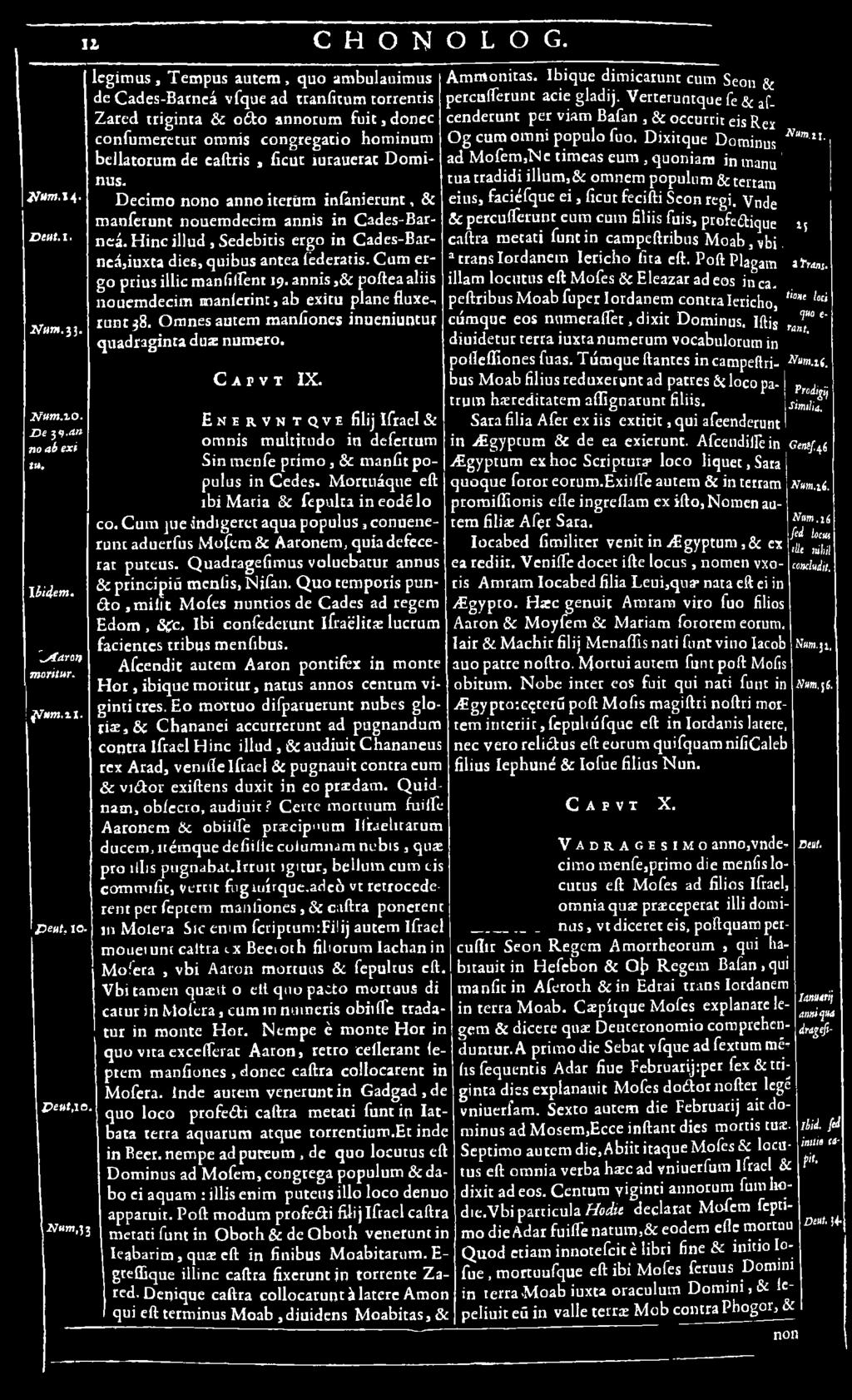 O m nes autem m anfiones inueniuntur quadraginta duæ num ero. C A P V T IX. E n e r v k t q v e filij Ifrael & om nis m ultjtndo in defertum Sin menfe p rim o, Se m aníít populus in C ed es.