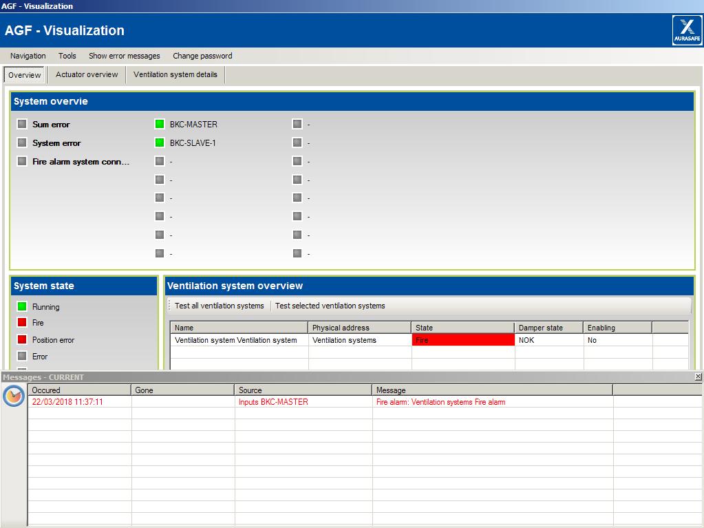 Programvare AuraSafe systemet konfigureres ved hjelp av eget programvare.