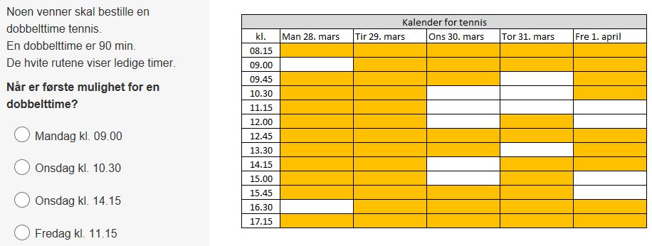 Til læreren Kalenderen er en tabell som finnes i ulike varianter, og som kan være utfordrende å tolke for mange elever.