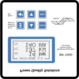 9 Regulator faktora snage serije BR 7000 Inteligentni regulator s trofaznim mjerenjem podataka i upravljanjem BR 7000 Izgled prednje strane Osobine: Mjerenje i prikaz: Upravljanje: Trofazno mjerenje