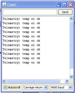 2.4.1 Test av seriell datalinje Det kan være lurt å begynne med Arduino UNO kortet alene: Last opp programeksempelet: cansat kode serial (01) Fra nettstedet: http://www.control.aau.