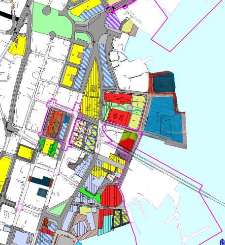4.3.8 Planregime - områdeplanens rolle i framtidig planhierarki Bakgrunn og status Gjeldende planer i området er Kommunedelplan for sentrum (2008), og en rekke ulike reguleringsplaner.