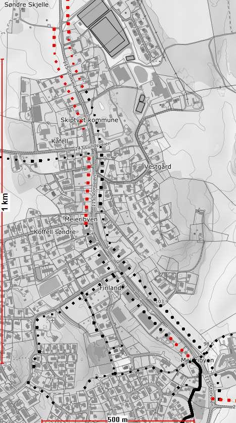 Meieribyen Manglende strekninger Lundsveien -