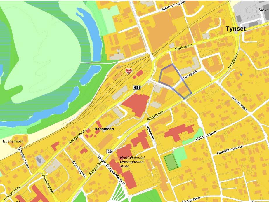 3.7 Teknisk infrastruktur Jernbane og stasjonsbygning ligger sentralt i umiddelbar nærhet til Torvet. Kongsveien, Parkveien og Brugata knytter sentrum sammen med øvrige sentrumsområder. 3.