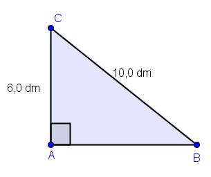 .4.3 Regn ut lengden av siden AB i den rettvinklete trekanten ABC nedenfor.