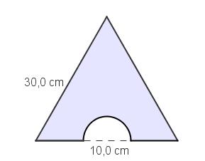 .5.6 Figuren nedenfor viser en likesidet trekant med sider 30,0 cm.