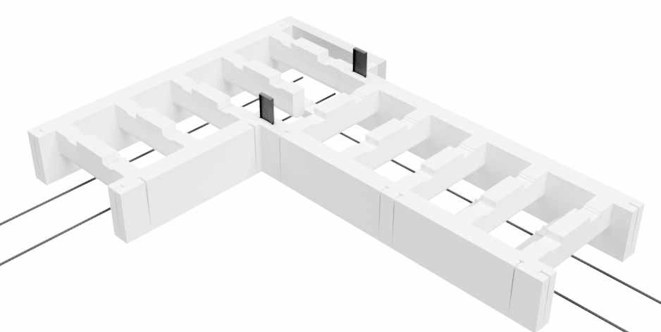 OPPSTARTSALTERNATIV 1: MED SÅLEBLOKK Start med å sette sammen hjørnene ved å montere to såleblokker mot hverandre.