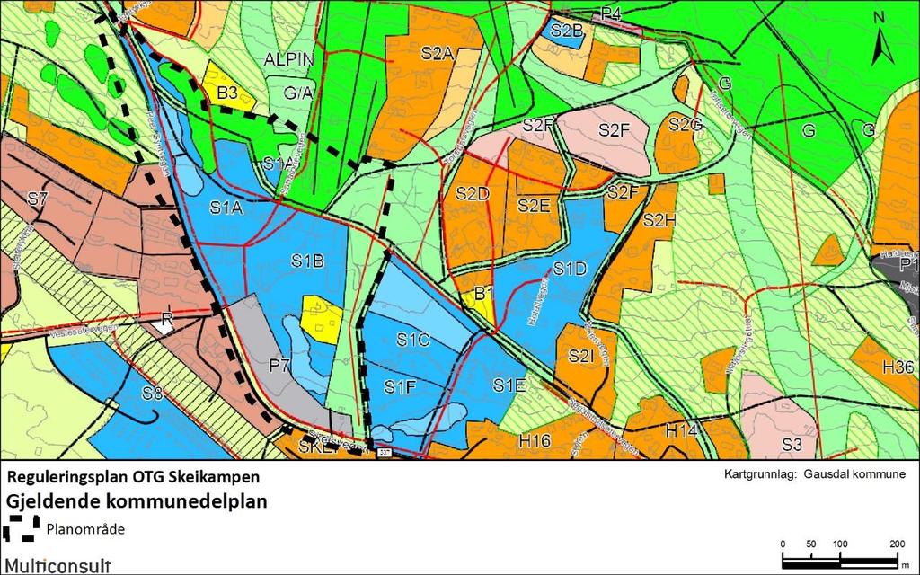 4 Beskrivelse av planforslaget Figur 4-1: Planområdets avgrensning i forhold til kommunedelplanens formålsangivelse.