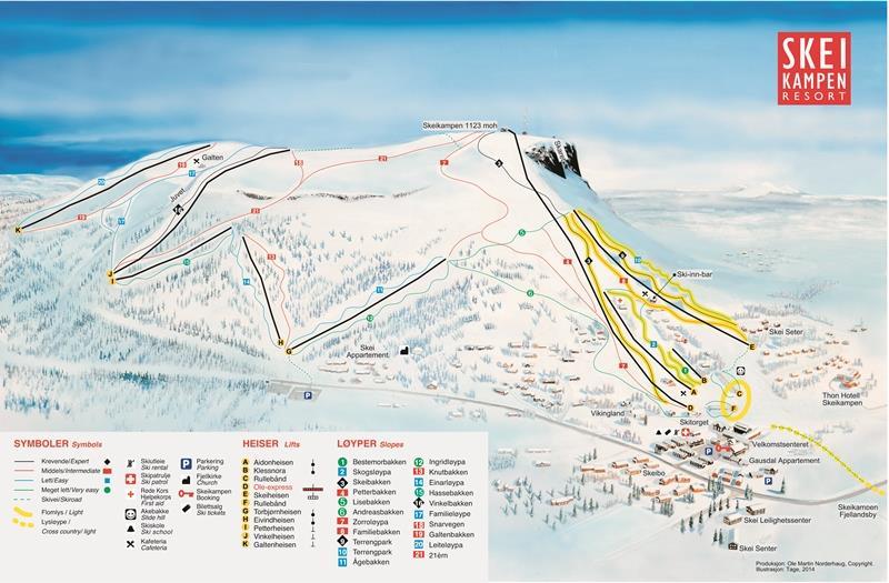 Reguleringsplan OTG Skeikampen 6 Dagens situasjon og konsekvenser av planforslaget Figur 6-27: Alpinkart Skeikampen. Figur 6-28: Foto fra nedre del av alpinbakken.