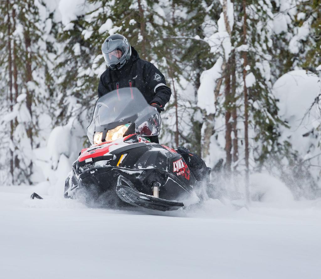 59 YETI 59 YETI respekterer tradisjonene til Lynx nytte-snøscootere. Denne snøscooteren er konstruert for hardt arbeid.