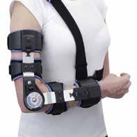 ARM- OG SKULDERORTOSER ROM albueortose Postoperativ albueortose designet for å låse eller kontrollere albuens bevegelse ved behandling av ligamentskader eller stabile frakturer.