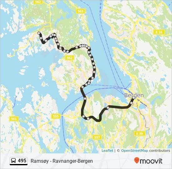 Retning: Tveit - Kollevåg 35 stopp VIS LINJERUTETABELL Olav Kyrres Gate Olav Kyrres Gate 11, Bergen Møhlenpris Tullins gate, Bergen Lyngbø Rv. 555 Frieda Fasmer Rv.