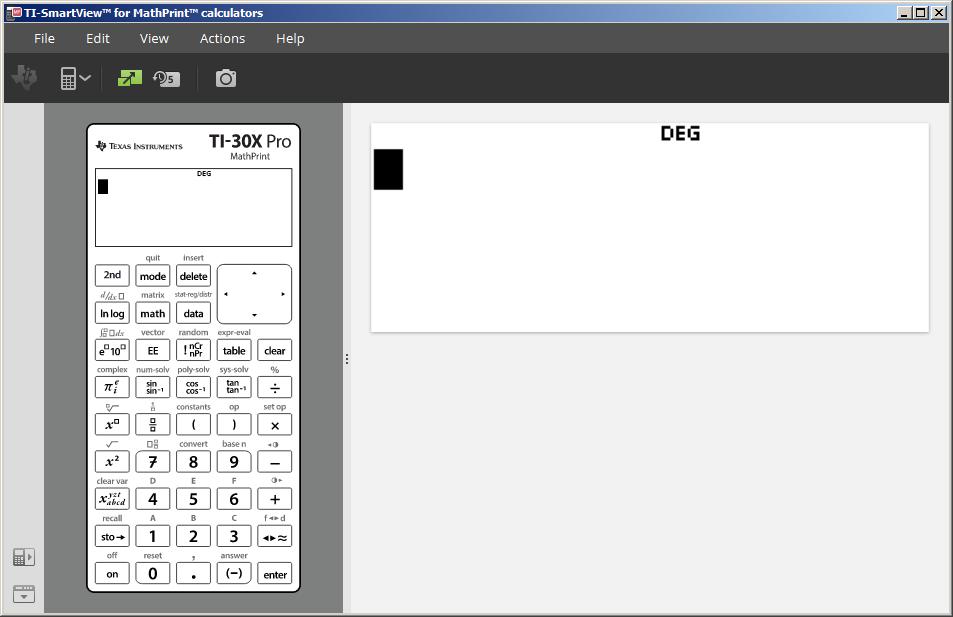 TI-Smartview emulatorprogramvare formathprint kalkulatorer viser som standard emulatorkalkulator