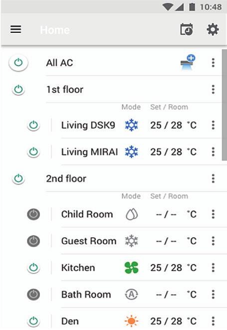 Toshiba Home AC Control applikasjon.