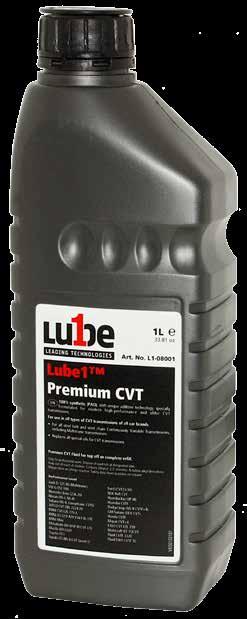 Spesifikasjon: Lube1 Premium CVT Fluid epasser for alle CVT girkasser, all Steel Belt og Steel Chain continiously variabel transmisjon, inkludert multitronic girkasser.
