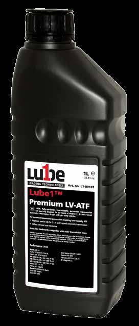 Lube1 Premium LV-ATF olje Lube1 Premium LV-ATF er en 100% fullsyntetisk automatgir-olje av det nyeste generasjon med redusert viskositet.