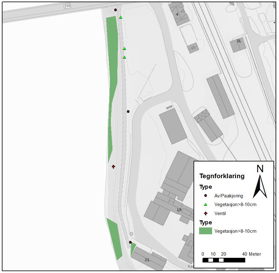 Flobergshagen flomverk (VV 9976) ved Glomma, Åsnes kommune 3 Teknisk tilstand Figur 6- Observasjonene ved flomverket.