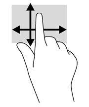 Dra med én finger Ved å dra med én finger kan du navigere rundt på skjermen.