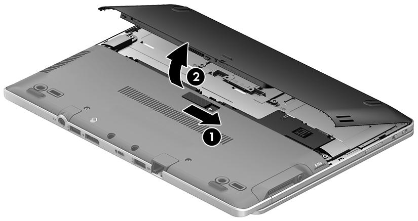 Sette inn eller ta ut batteriet MERK: Du finner mer informasjon om bruk av batteriet i Referansehåndbok for HP bærbar PC. Slik setter du batteriet inn: 1.