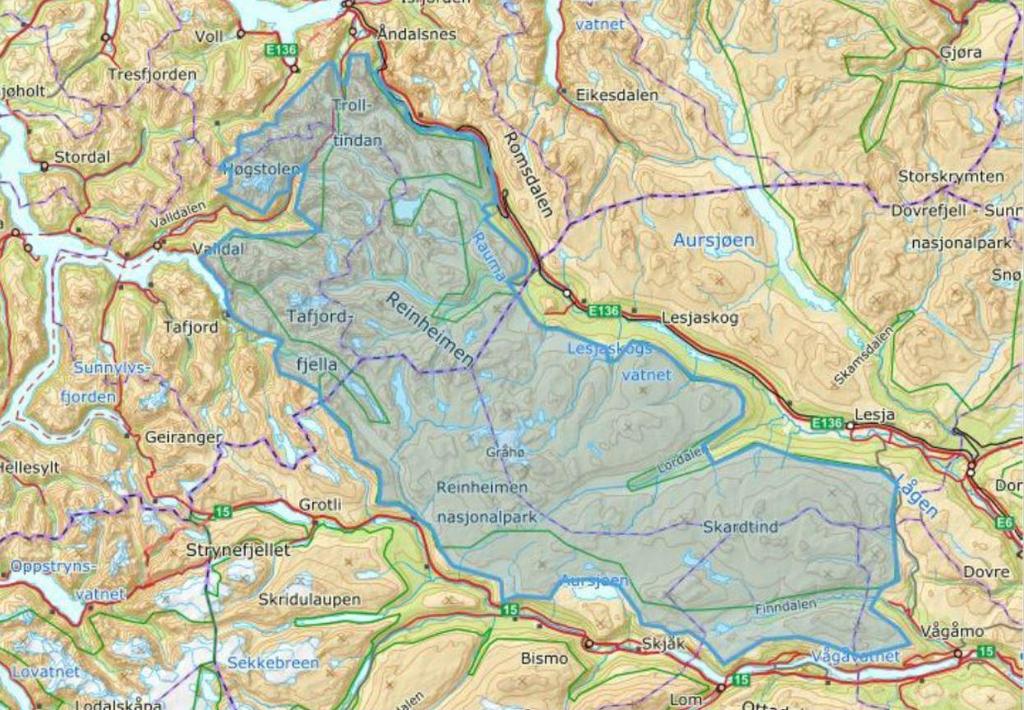 Besøksstrategi 03/12/2018 4 1 INNLEIING I følgje Klima- og miljødepartementet skal nasjonalparkstyret prioritere arbeid med besøksstrategi for Reinheimen nasjonalpark.