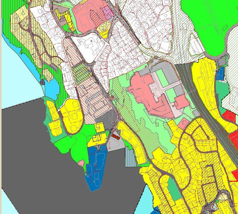 Utsnitt av KDP BERGENHUS. KDP SANDVIKEN FJELLSIDEN NORD Breiviken er avsatt til næringsformål. Formålet er iht.