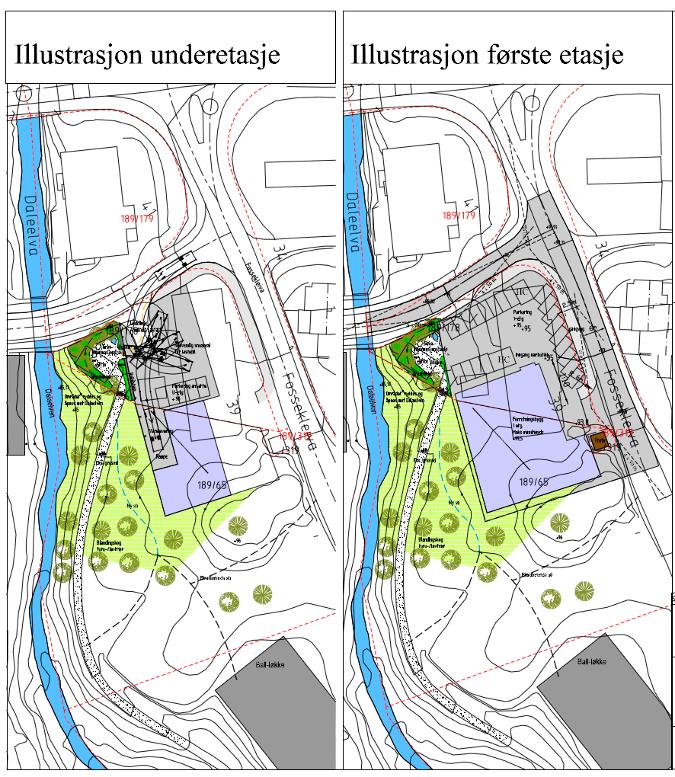 Kundeparkering foreslås på et hevet parkeringsdekke med rampetilkomst i tilknytning til