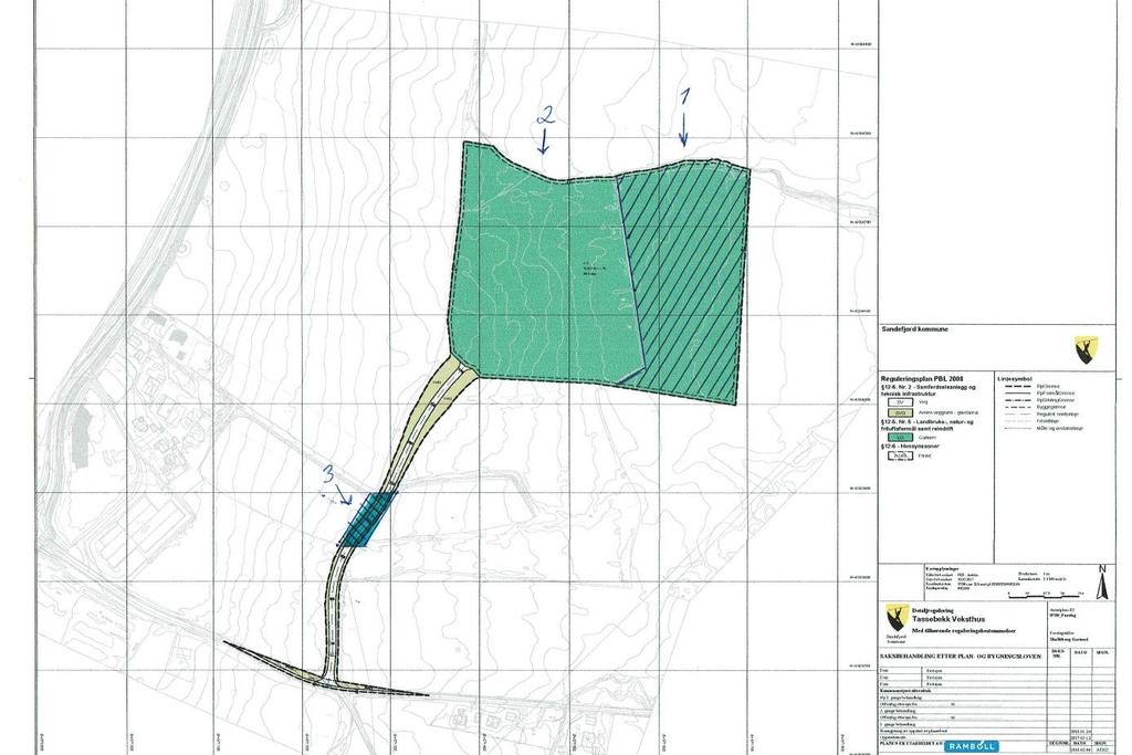 Beskrivelse av matjorda i planområdet Planområde 1 (skravert) består av ca 22 daa dyrka mark. Planområde 2 (grønt utan skravering) består av ca 50 daa skog. Planområde 3 består ca 0.4 daa dyrka mark.