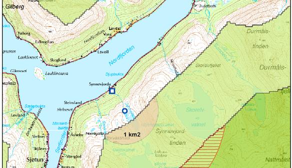 Figur 3.1: Dagens situasjon og beregnet bortfall av INON-områder. 2.