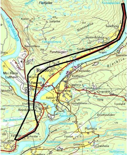 1.3 Planområdet Detaljreguleringsplan E6 Fallheia - Sandheia inngår i Prosjekt E6 Helgeland og omfatter