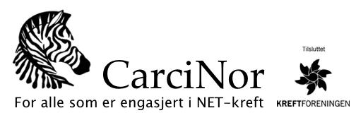 Logo ------------------------- Logoen presenteres i sort. Dette for å markere sebraeffekten (sort/hvitt) CarciNors logo på nett For web, sosiale medier, e-post.