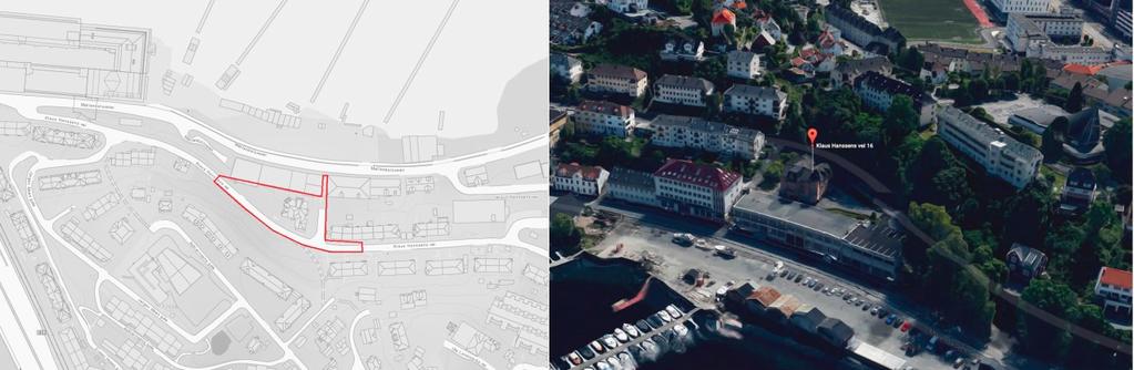 1: Skråfoto og planforslaget Formålet med planforslaget er å omregulere eksisterende verneverdig bygg, Villa Fredheim, fra offentlig formål til boligformål, med tilhørende nødvendig infrastruktur og