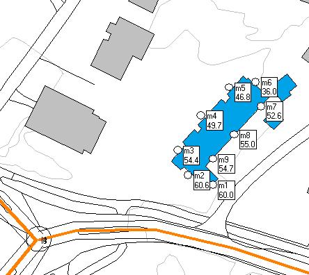 Innendørs: Kravet til innendørs ekvivalent lydnivå er L A,ekv,24h 30 dba ifølge tabell 1. Lydnivåene utenfor fasadene i 2. etasje er vist i kart 5. Lydnivåene i 1., 3. og 4.