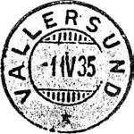 3 Type: SL Best. gravør 25.02.1924 VALLERSUND Innsendt?? Registrert brukt fra 16 XII 24 HLO til 28 XI 60 TK Stempel nr. 7 Type: I25N Fra gravør 11.05.76? VALLERSUND LP A Innsendt?