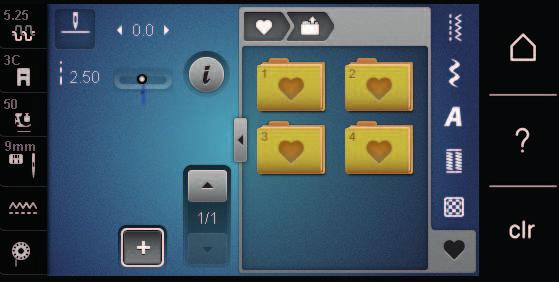 Kreativ sying > Trykk ikon «Eget minne». > Trykk ikon «Lagre søm». > Velg mappe der sømmen som skal overskrives ble lagret. > Velg søm som skal overskrives. > Trykk ikon «Bekreft».