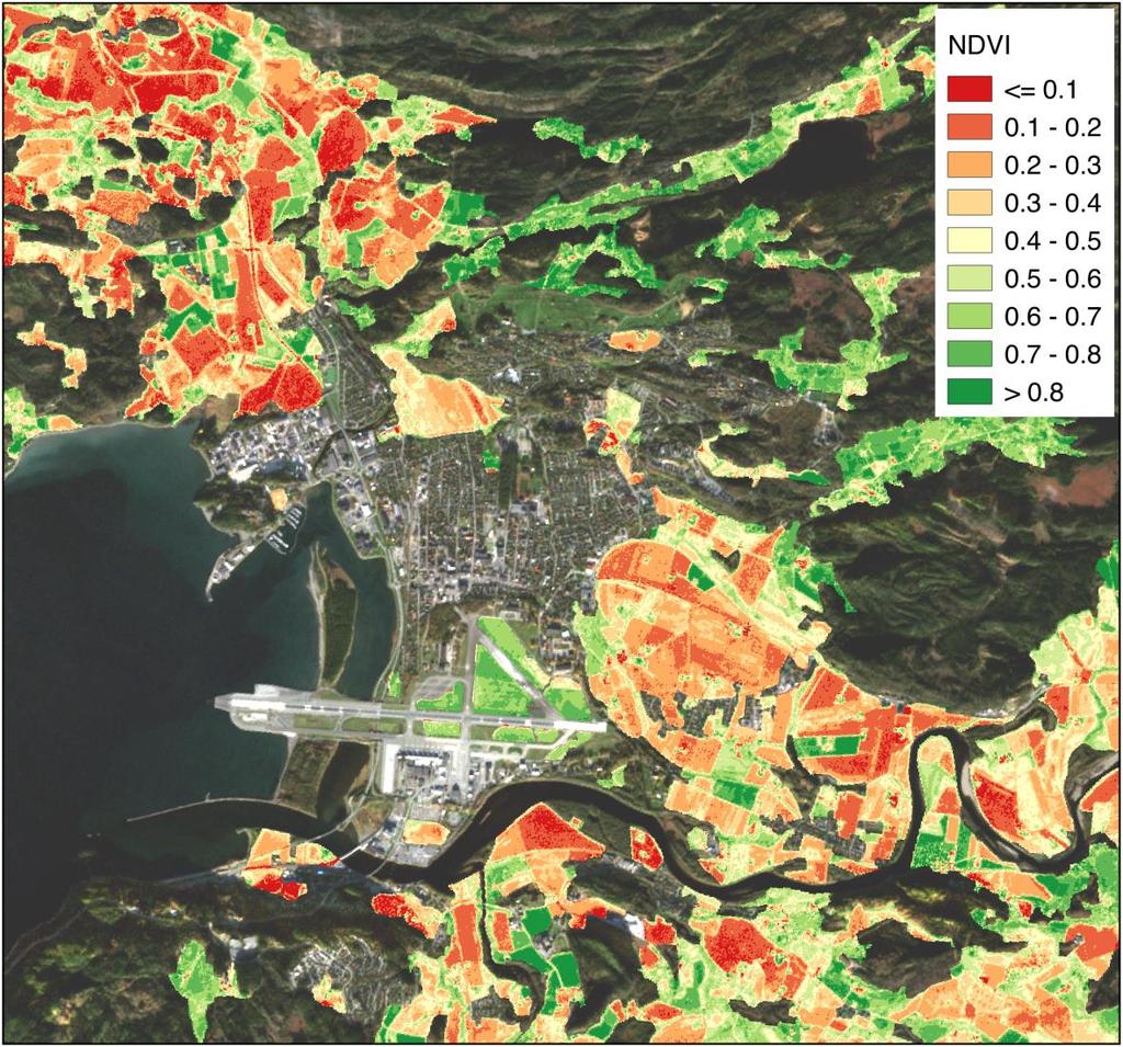 KARTLEGGING PLØYING Kartlegging av landbruksarealene med lav NDVI (sannsynnlig ingen vegetasjon) og sammenligning med database.